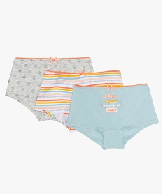 GEMO Boxer fille stretch avec coton bio (lot de 3) Multicolore