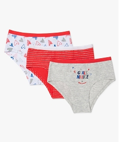 GEMO Shorty fille stretch contenant du coton bio (lot de 3) Multicolore