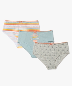 GEMO Shorty fille à paillettes avec coton bio (lot de 3) Multicolore