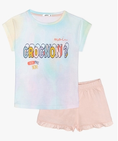 GEMO Pyjashort fille coloris dégradé Multicolore