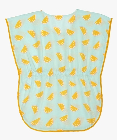 robe de plage fille fluide imprimee citrons avec pompons imprime maillots de bainA603301_2