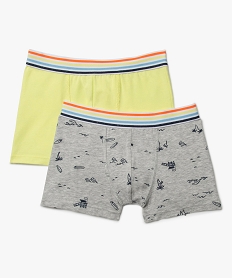 boxers garcon uni et imprime avec coton bio (lot de 2) multicolore pyjamasA604501_1