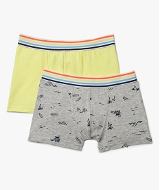 boxers garcon uni et imprime avec coton bio (lot de 2) multicoloreA604501_1