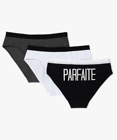 GEMO Slips fille avec large message pailleté (lot de 3) Multicolore