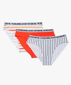 GEMO Culottes fille à ceinture imprimée en coton bio (lot de 3) Multicolore