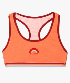 GEMO Brassière fille stretch dos nageur avec coton biologique Orange