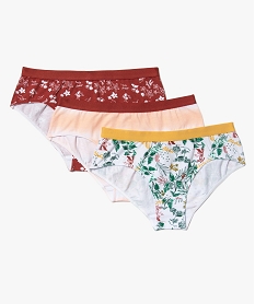 GEMO Shorty fille à motifs fleuris contenant du coton bio (lot de 3) Multicolore