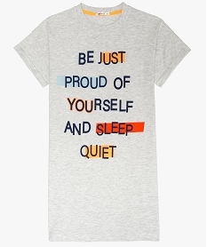 GEMO Chemise de nuit fille façon tee-shirt loose Gris
