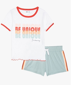 GEMO Pyjashort fille à détails fluo et finition roulotée Imprimé