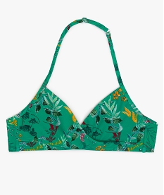 haut de maillot de bain fille a decollete croise a motifs hawaien imprimeA612801_1