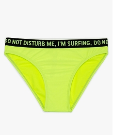 bas de maillot de bain fille a ceinture fluo jauneA613901_1