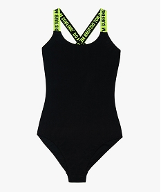 GEMO Maillot de bain fille 1 pièce à bretelles croisées Noir