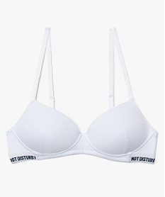 GEMO Soutien-gorge fille forme balconnet en coton bio Blanc
