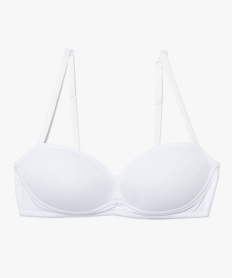 GEMO Soutien-gorge fille à bonnets paddés et coton bio Blanc