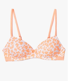 GEMO Soutien-gorge fille imprimé à bonnets paddés avec coton bio Imprimé