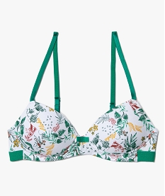 GEMO Soutien-gorge fille imprimé à bonnets paddés avec coton bio Multicolore
