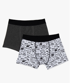 GEMO Boxer garçon 1 uni  1 imprimé avec coton bio (lot de 2) coloris assortis