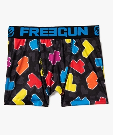 GEMO Boxer garçon en microfibre motif Tétris - Freegun Imprimé