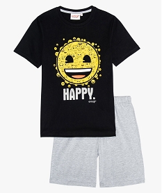 GEMO Pyjashort garçon imprimé smiley - Emoji Noir