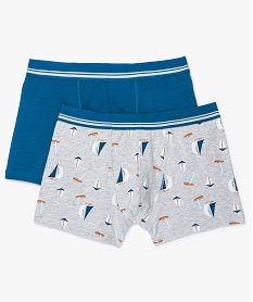 GEMO Boxer homme motifs bateaux contenant du coton bio (lot de 2) Multicolore