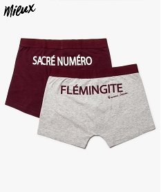 GEMO Boxer homme avec inscription contenant du coton bio (lot de 2) Rouge