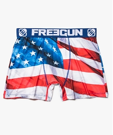 GEMO Boxer homme avec motif drapeau américain - Freegun Blanc