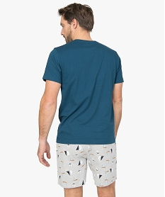 pyjashort homme bicolore avec motifs bateaux multicolore pyjamas et peignoirsA624101_3