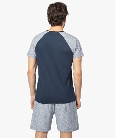 pyjashort homme bicolore gris pyjamas et peignoirsA624401_3