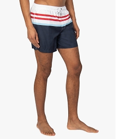 GEMO Short de bain homme rayé Multicolore