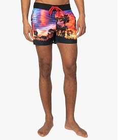 GEMO Short de bain homme Freegun Multicolore