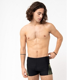 GEMO Maillot de bain homme forme boxer avec motifs colorés Noir