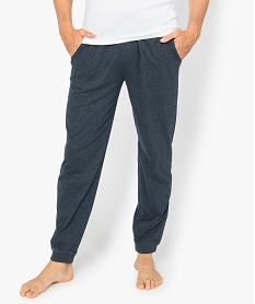GEMO Pantalon de pyjama homme uni contenant du coton bio Bleu