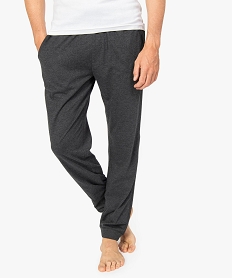 GEMO Pantalon de pyjama homme uni contenant du coton bio Gris