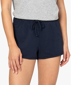 short de pyjama femme en coton stretch bleuA627501_1