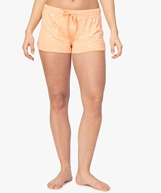 short de pyjama femme en coton stretch imprimeA628001_1