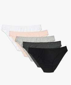 GEMO Culotte femme basique en coton biologique (lot de 5) Multicolore