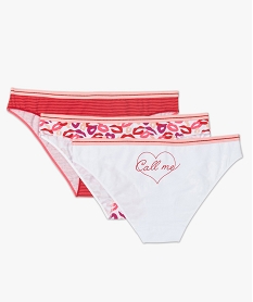 GEMO Culotte femme imprimée avec coton bio (lot de 3) Multicolore