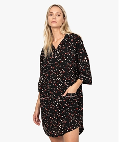 GEMO Chemise de nuit femme imprimée forme liquette Imprimé