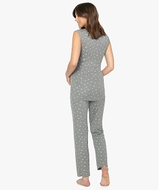pyjama de grossesse et dallaitement taille haute et cache-cœur gris pyjamas ensembles vestesA632501_3