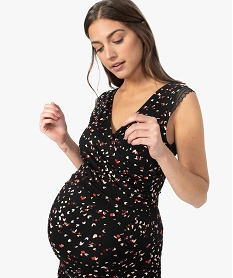 pyjama de grossesse et dallaitement taille haute et cache-cœur multicoloreA632601_2