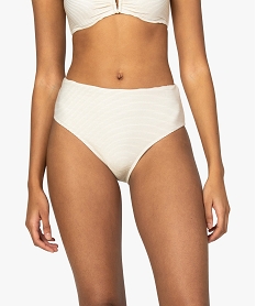 bas de maillot de bain femme taille haute a rayures pailletees blanc bas de maillots de bainA633601_1