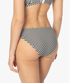 bas de maillot de bain femme a rayures tricolores imprimeA635501_2