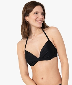 haut de maillot de bain forme corbeille effet drape noir haut de maillots de bainA637401_1