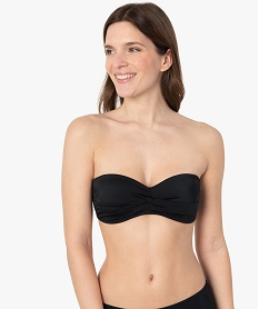 haut de maillot de bain femme bandeau a bretelles amovibles noir haut de maillots de bainA637701_2