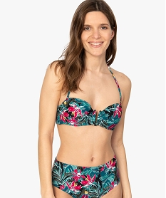 GEMO Haut de maillot de bain femme forme bandeau à armatures orange vif