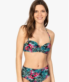 GEMO Haut de maillot de bain femme forme bandeau à armatures Imprimé