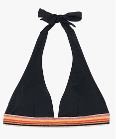haut de maillot de bain femme triangle a rayures pailletees noir haut de maillots de bainA638701_4