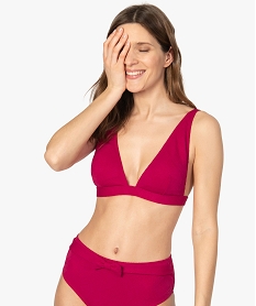 GEMO Haut de maillot de bain femme triangle avec bretelles multipositions Rouge