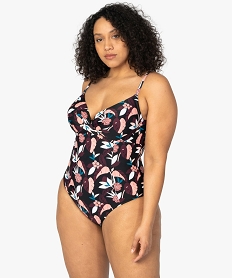 maillot de bain femme grande taille 1 piece a armatures a motif floral imprimeA640801_1