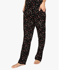 GEMO Bas de pyjama femme en maitière fluide à motifs Imprimé